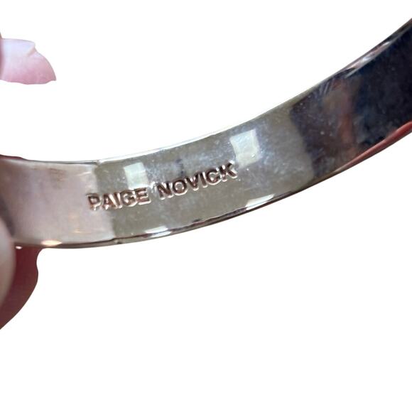 Paige Novick silver cuff bracelet copper finish color heavy metal artisan chic - Picture 5 of 7